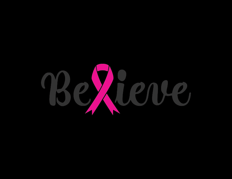 BELLA+CANVAS Pink Ribbon Believe Women's T-Shirt Medium Black