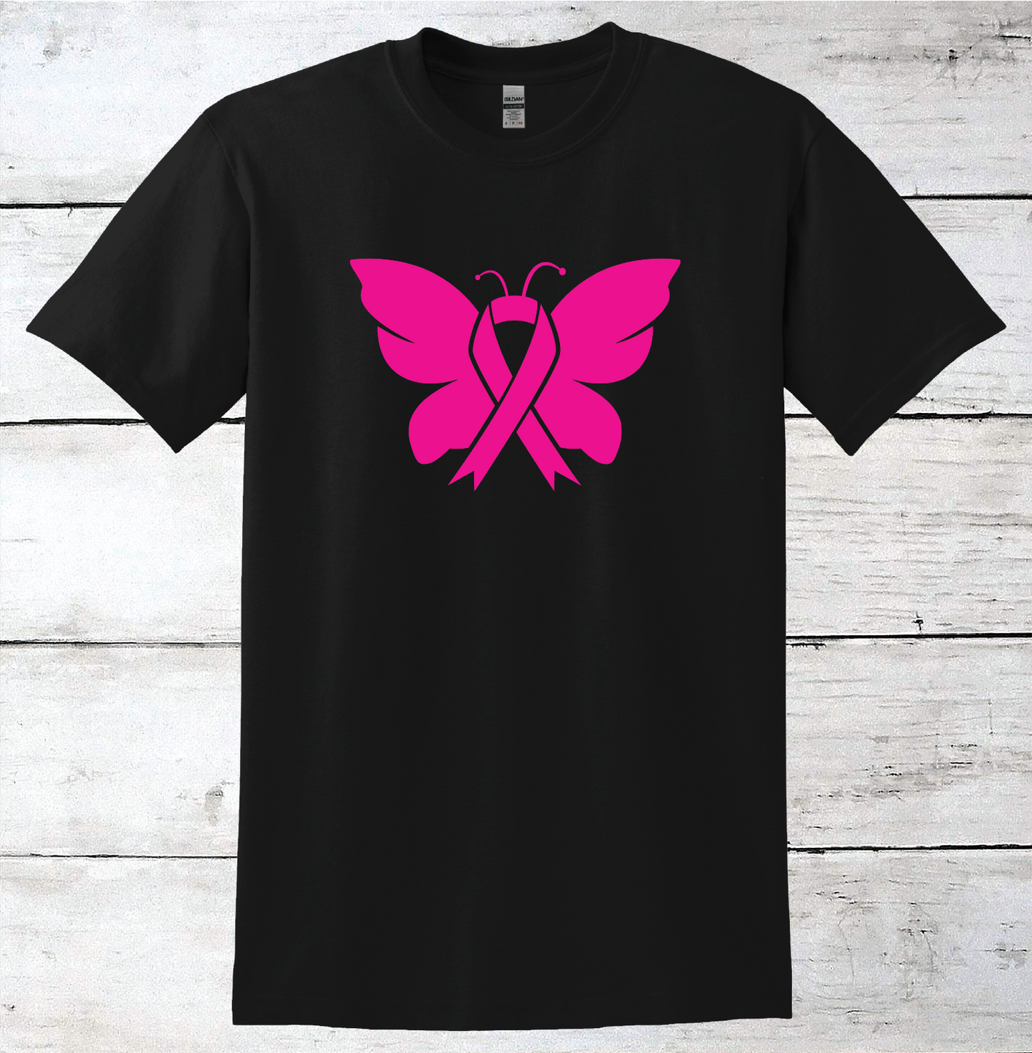 Breast Cancer Support - Butterfly Ribbon T-Shirt