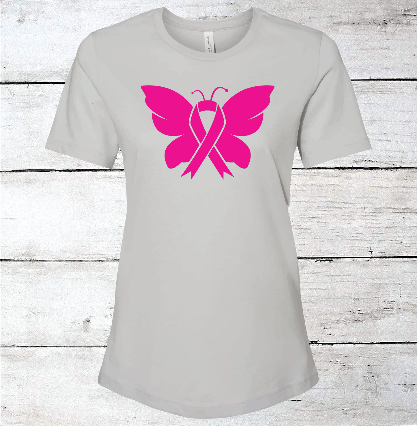 Breast Cancer Support - Butterfly Ribbon T-Shirt