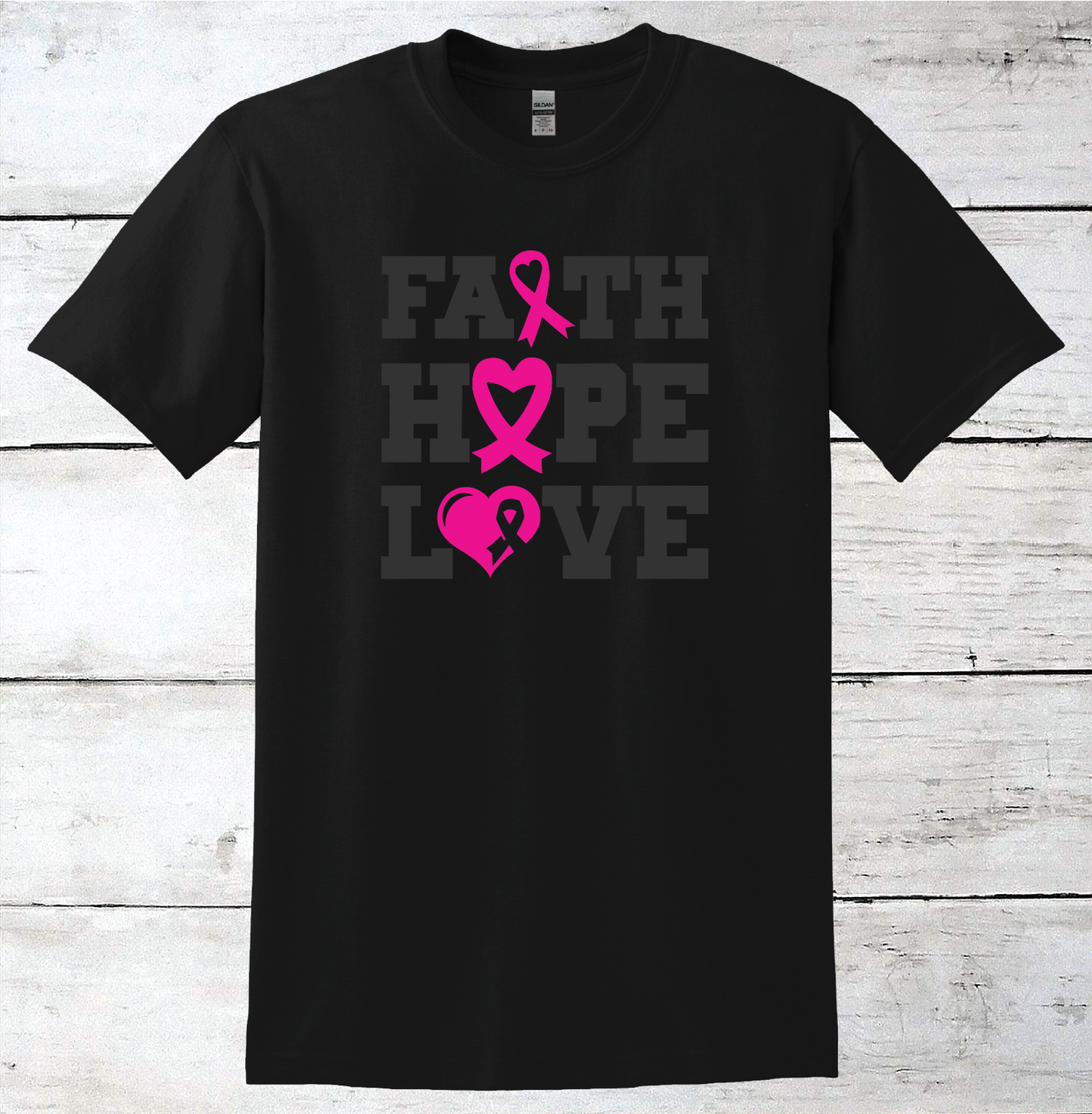 Breast Cancer Support - Faith Hope & Love T-Shirt