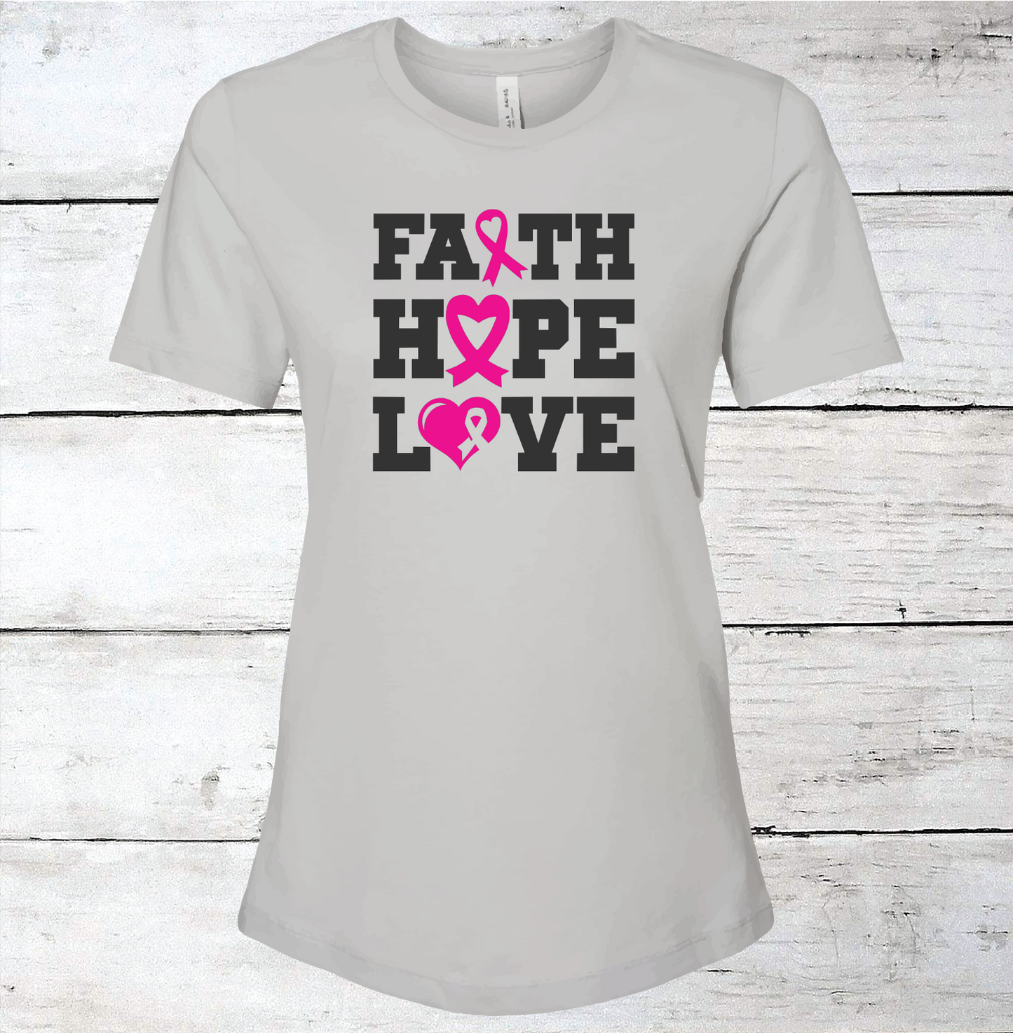 Breast Cancer Support - Faith Hope & Love T-Shirt