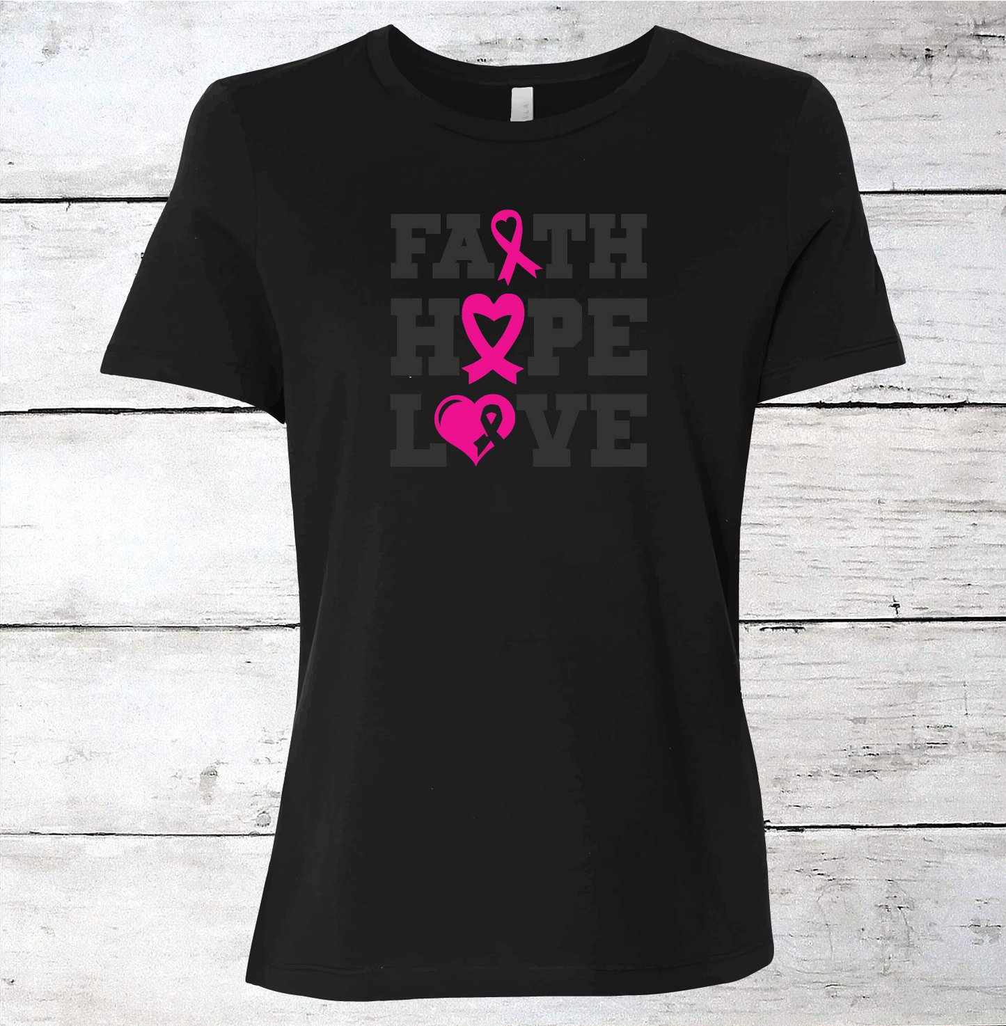 Breast Cancer Support - Faith Hope & Love T-Shirt