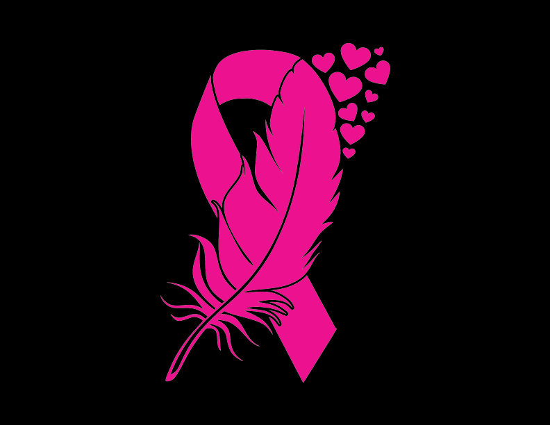 Breast Cancer Support - Feather Pink Ribbon T-Shirt
