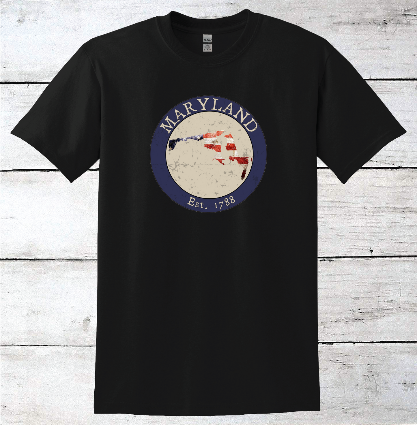 Maryland MD American Flag T-Shirt