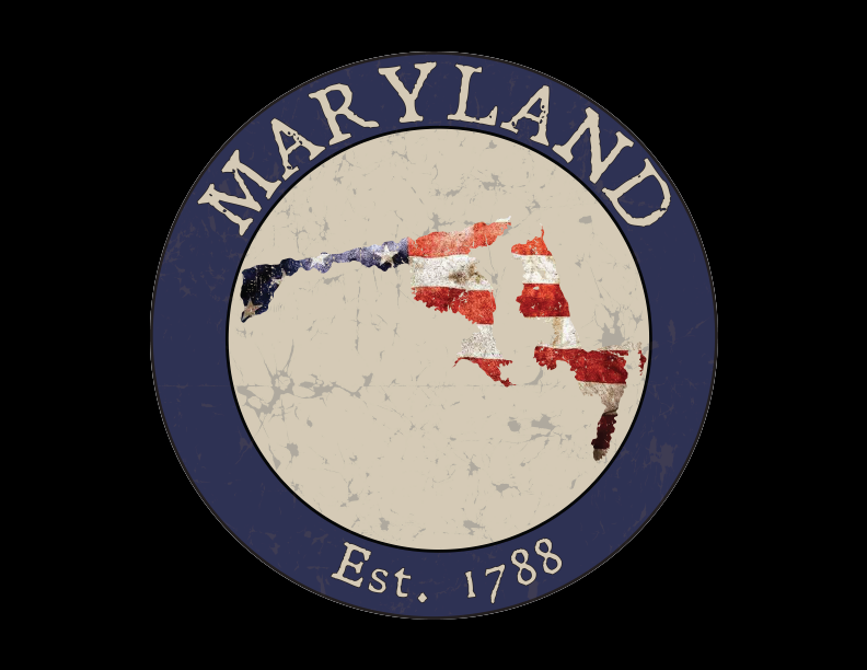 Maryland MD American Flag T-Shirt