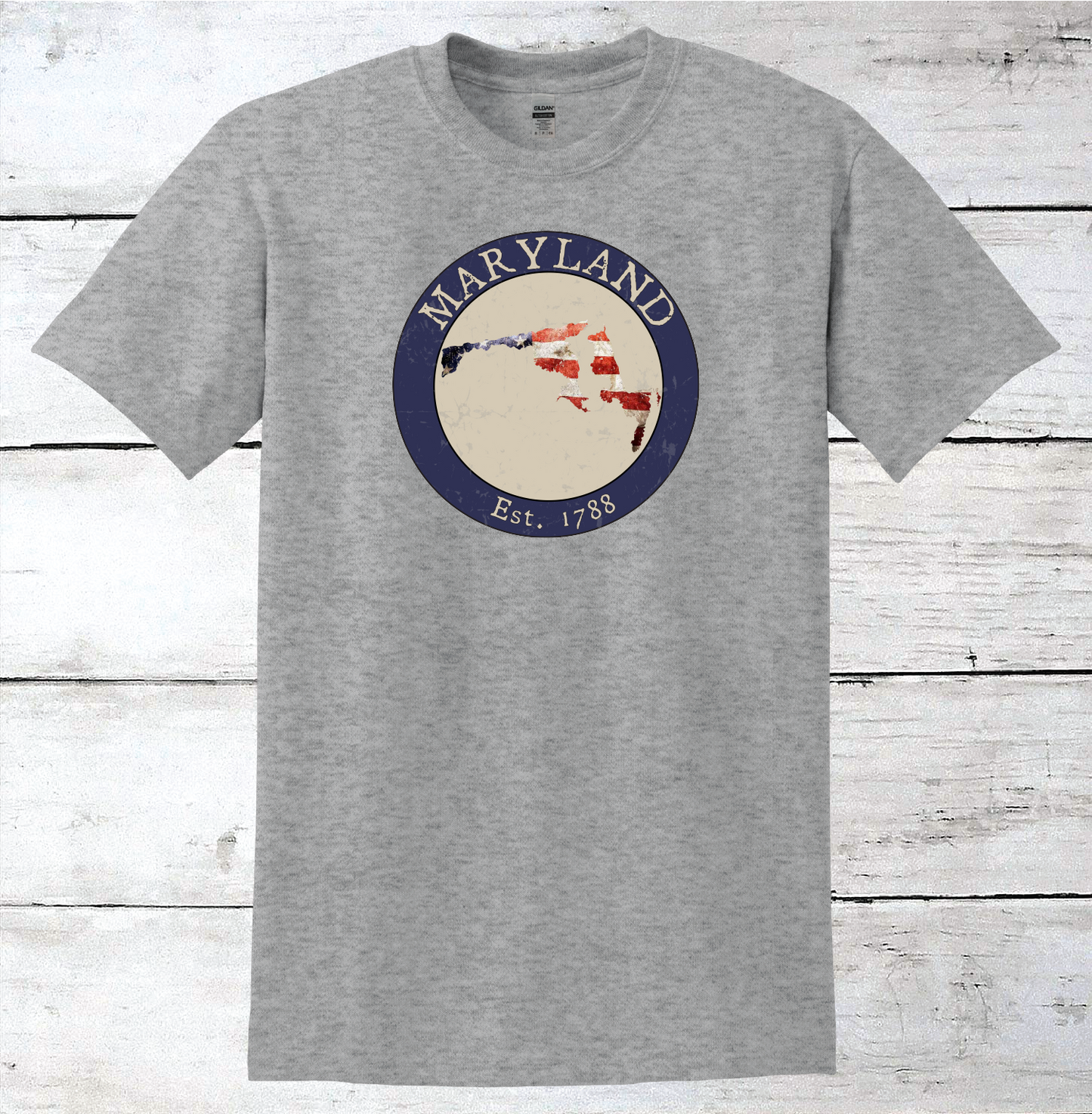 Maryland MD American Flag T-Shirt