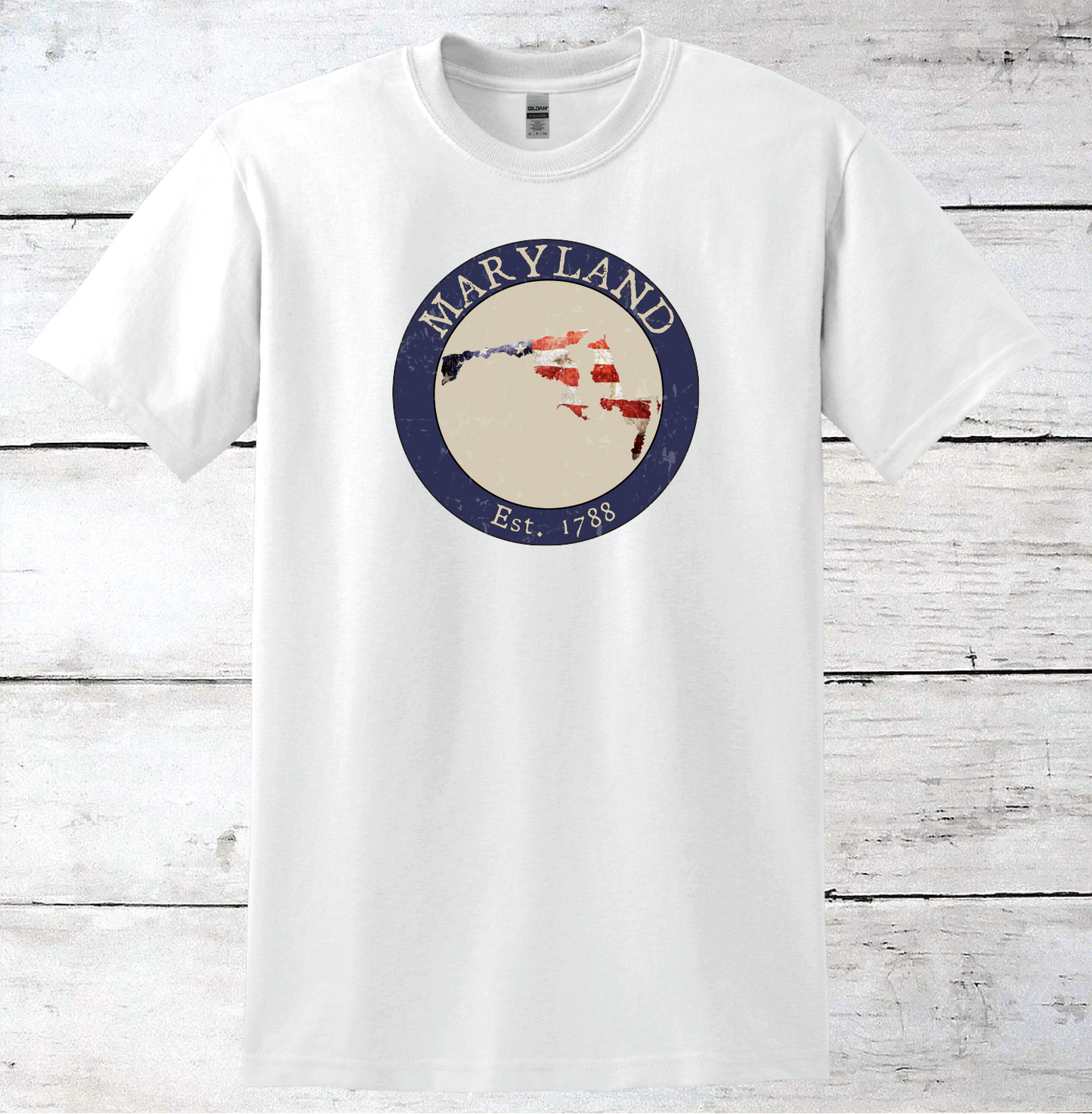 Maryland MD American Flag T-Shirt