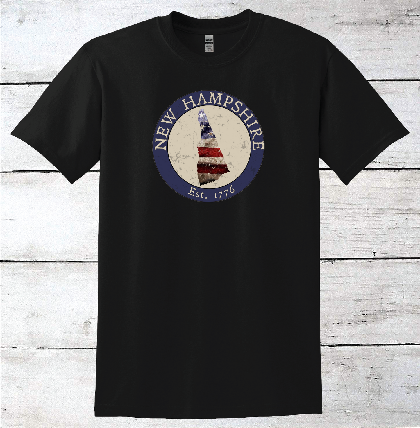 New Hampshire NH American Flag T-Shirt