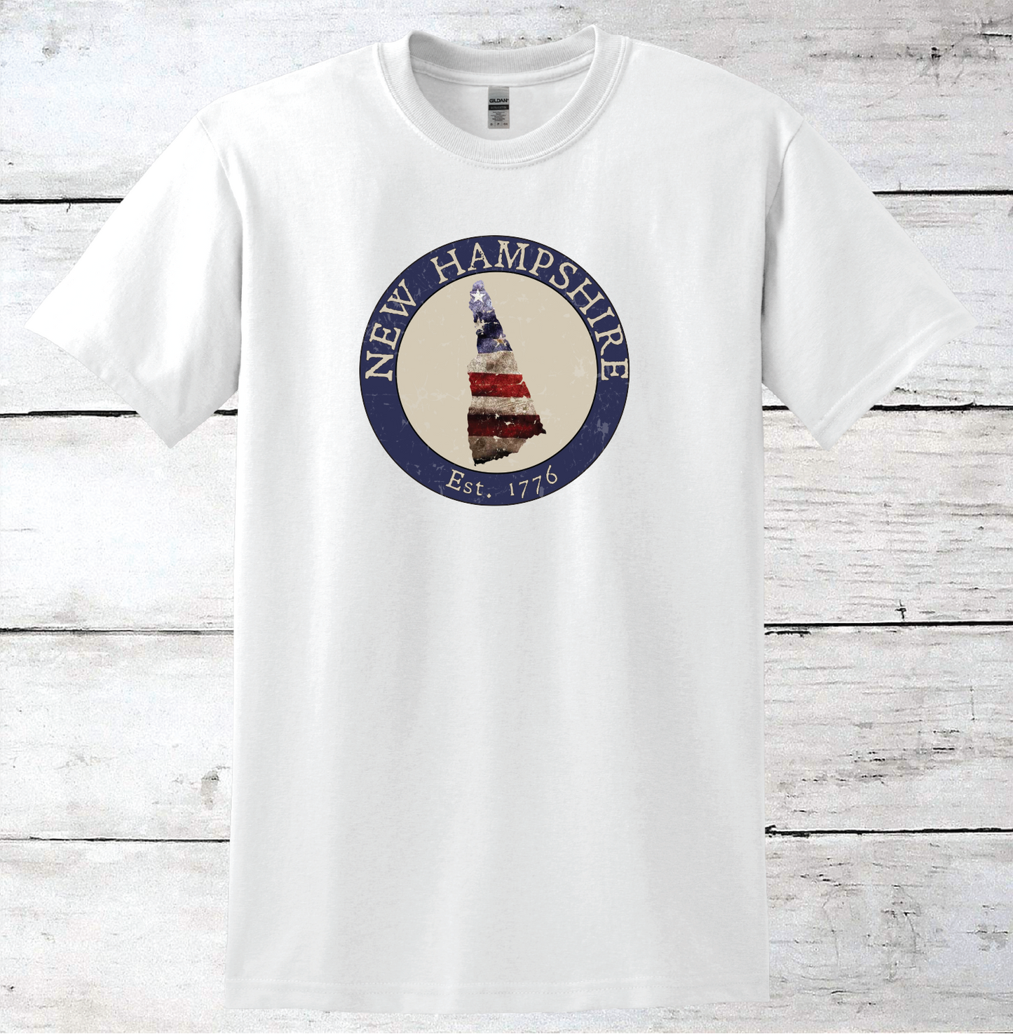 New Hampshire NH American Flag T-Shirt