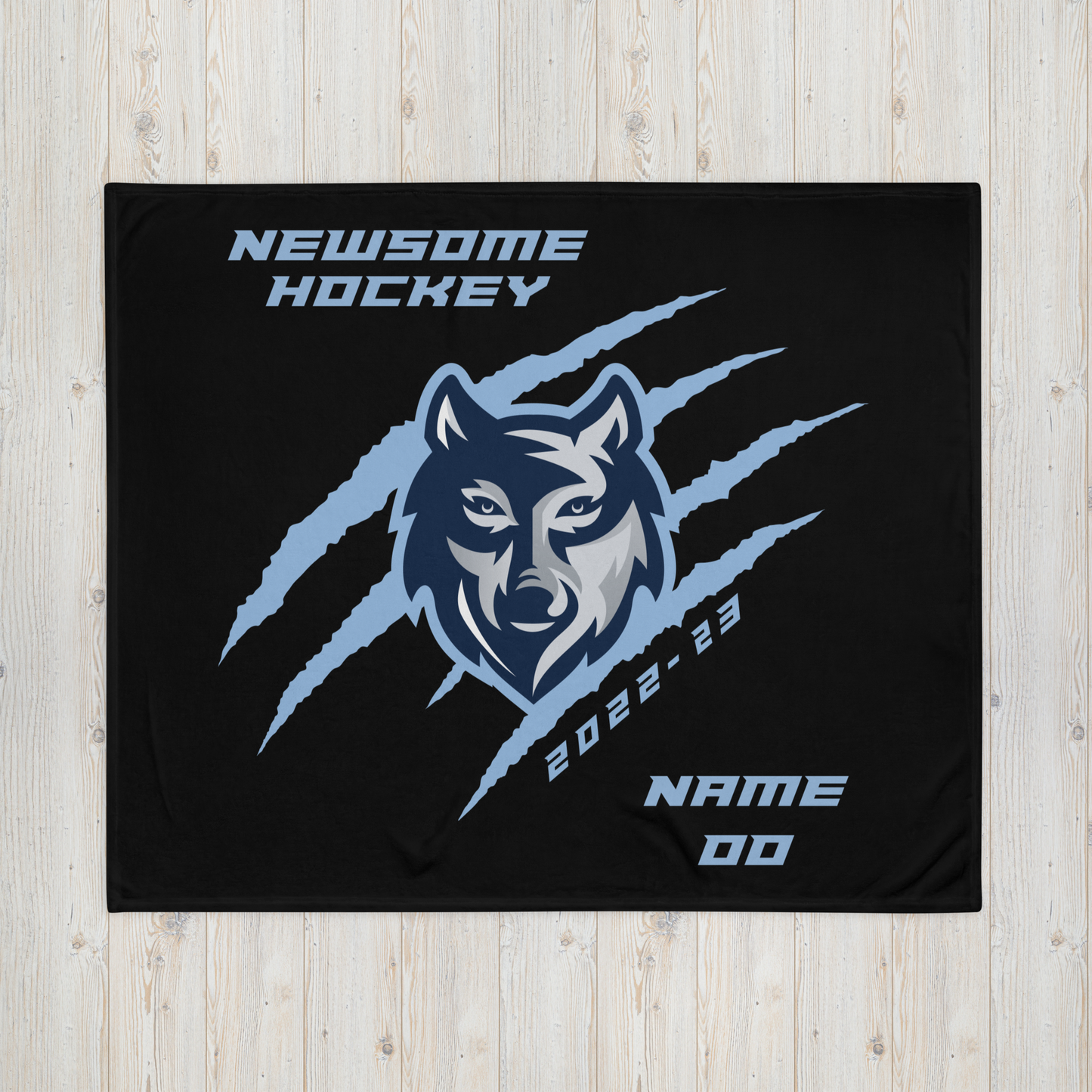 Newsome Hockey Wolf w/ Claws Brag Wear 2022-2023 Blankets (Customizable)