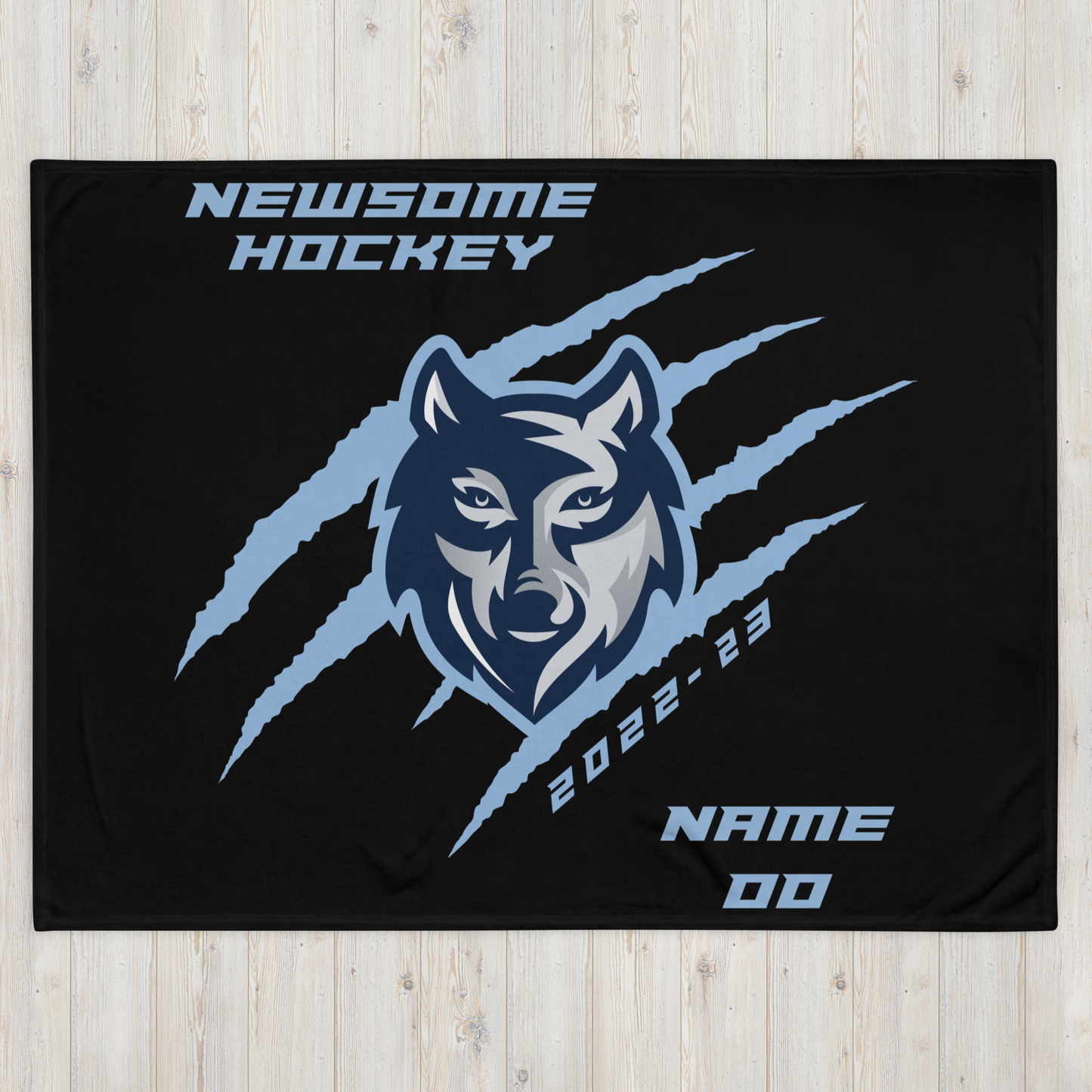 Newsome Hockey Wolf w/ Claws Brag Wear 2022-2023 Blankets (Customizable)