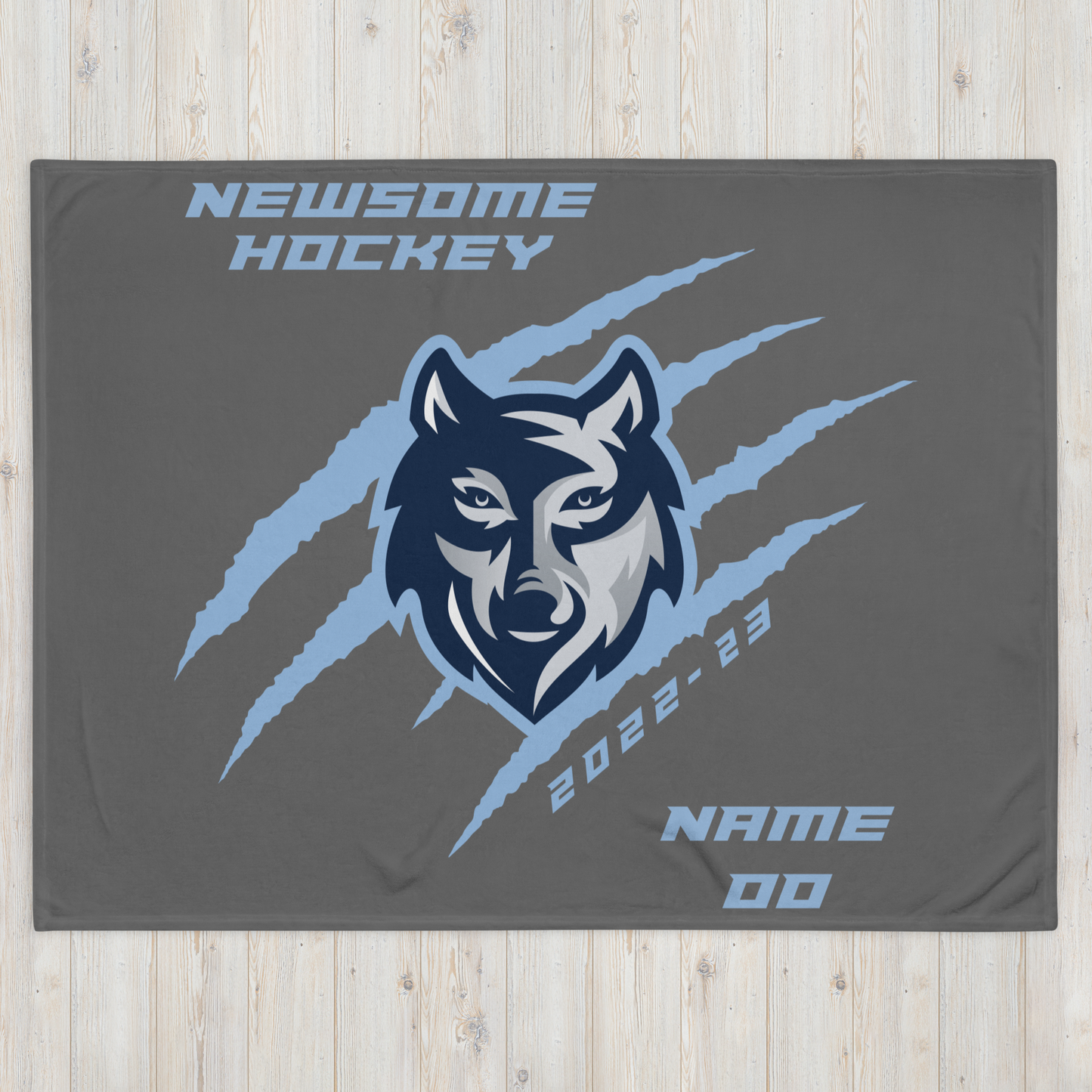 Newsome Hockey Wolf w/ Claws Brag Wear 2022-2023 Blankets (Customizable)