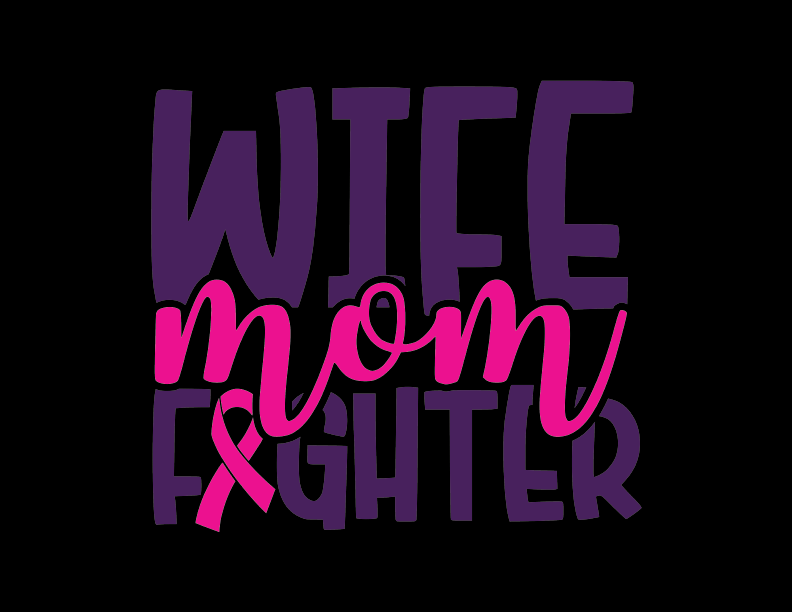 Breast Cancer Support - Wife, Mom, Fighter T-Shirt