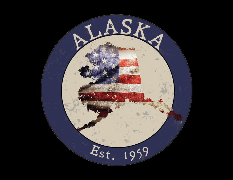 Alaska AK American Flag T-Shirt
