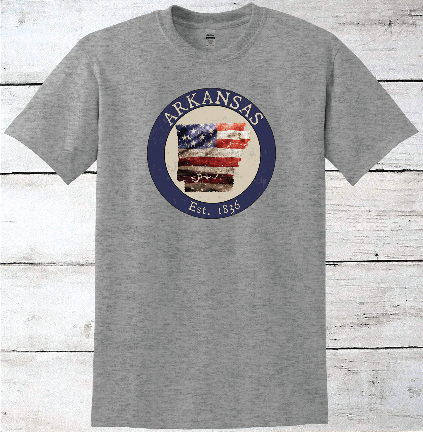 Arkansas AR American Flag T-Shirt