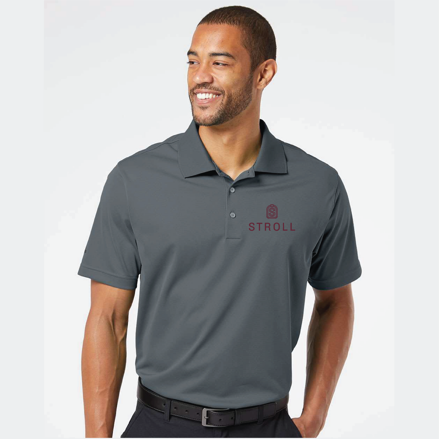 Men's Adidas Polo with Stroll Logo