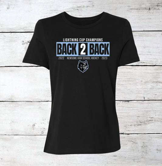Back 2 Back Lightning Cup Champions Newsome Ice Hockey Women's T-Shirt