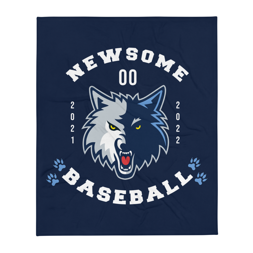 Newsome High School Baseball Throw Blanket (Customizable)