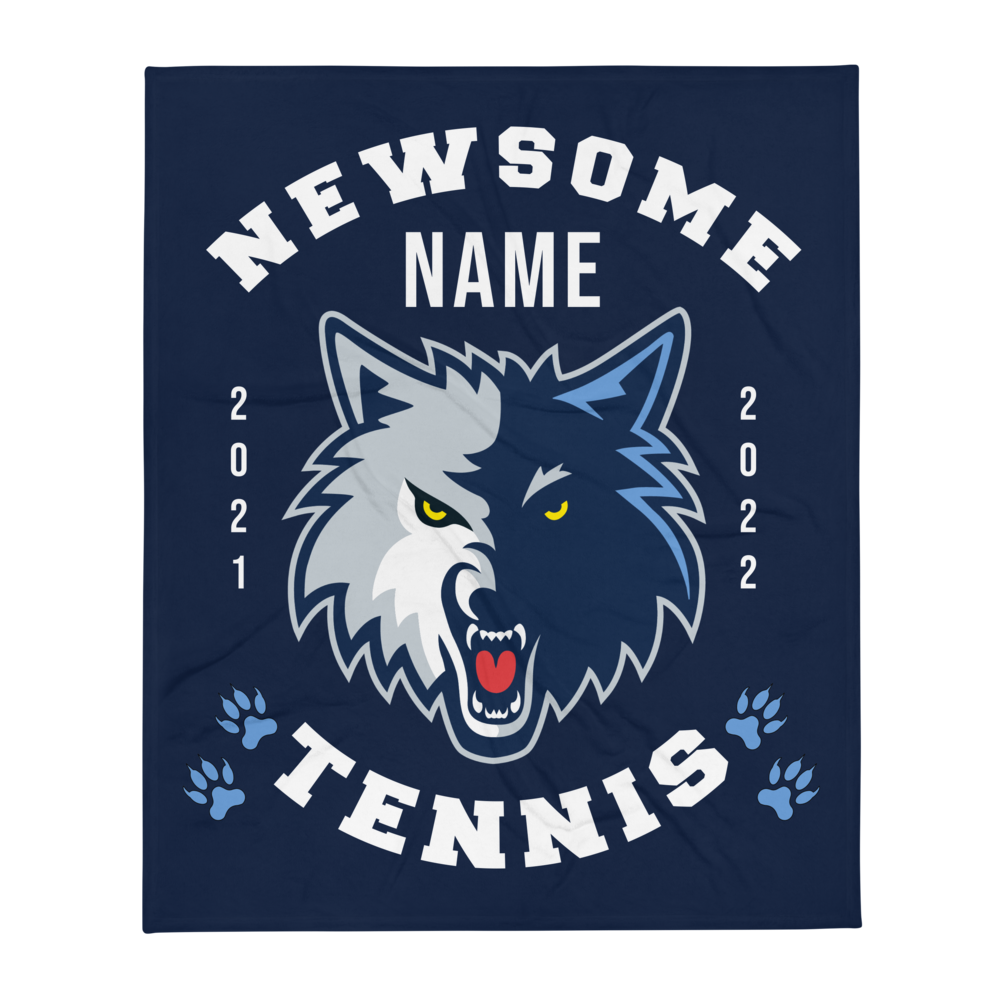 Newsome High School Tennis Throw Blanket (Customizable)