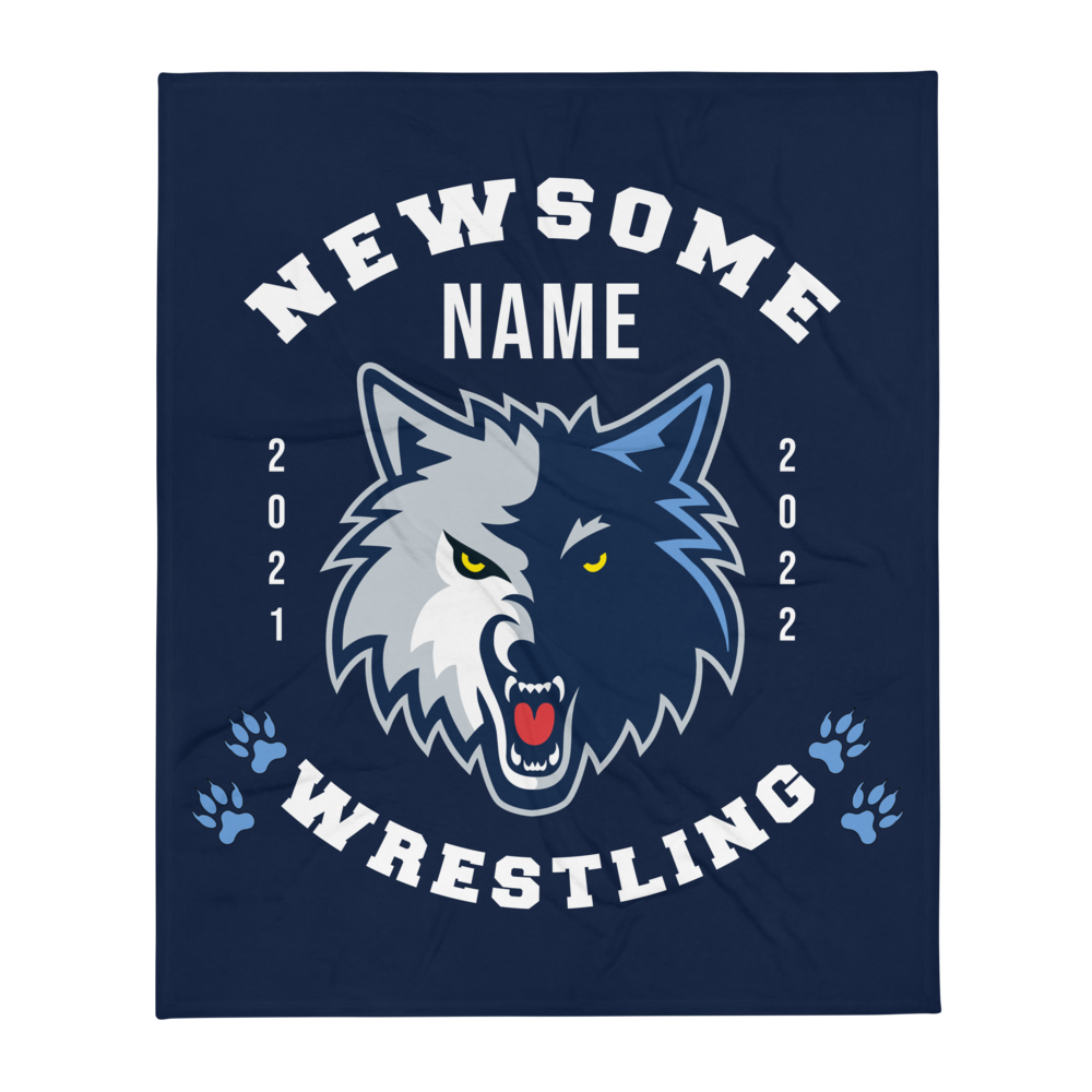 Newsome High School Wrestling Throw Blanket (Customizable)