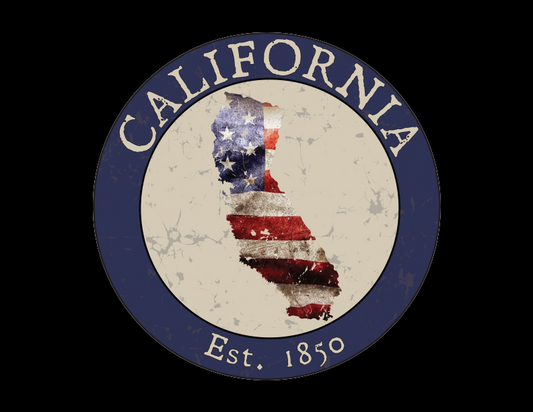 California CA American Flag T-Shirt