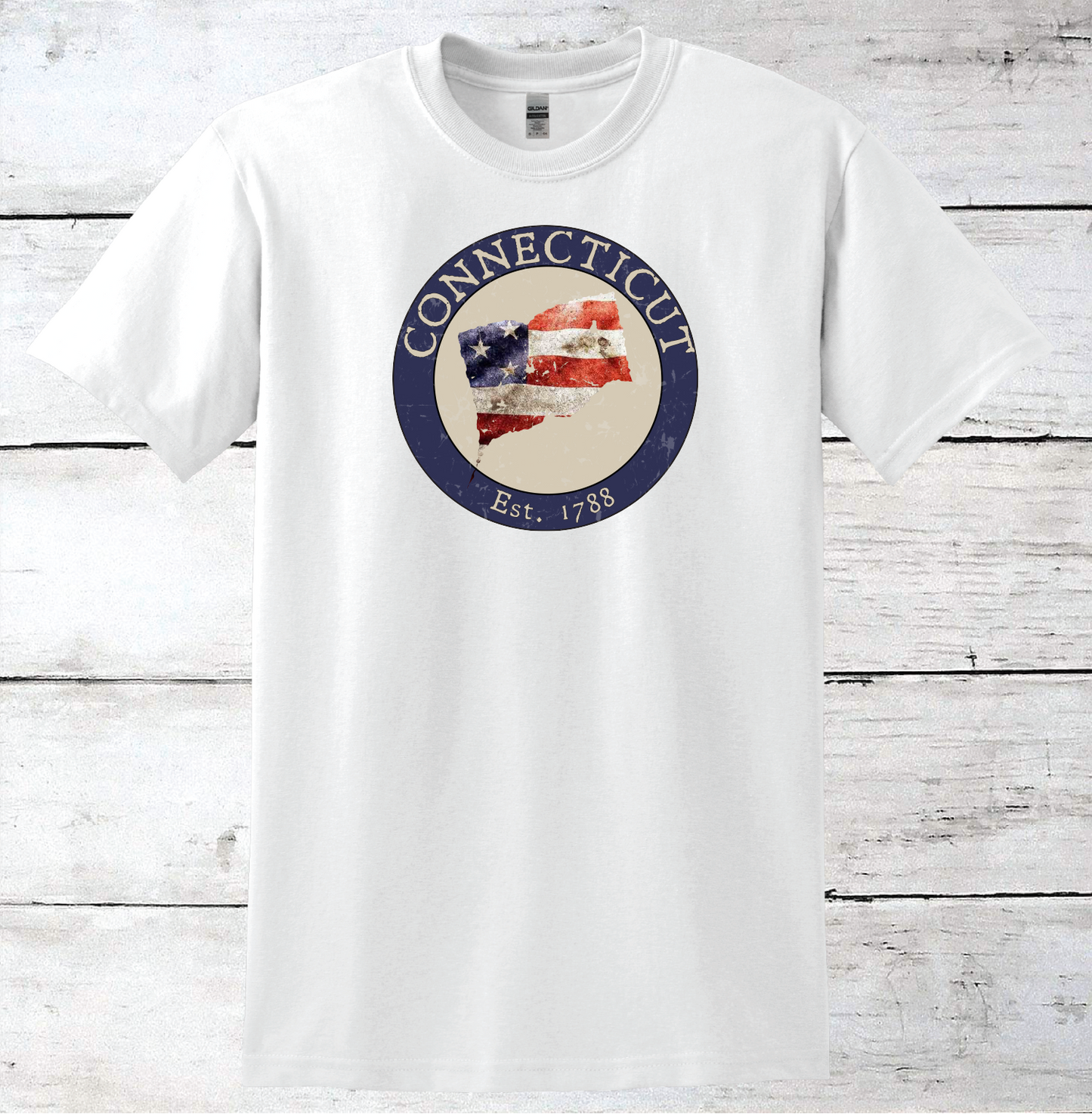 Connecticut CT American Flag T-Shirt