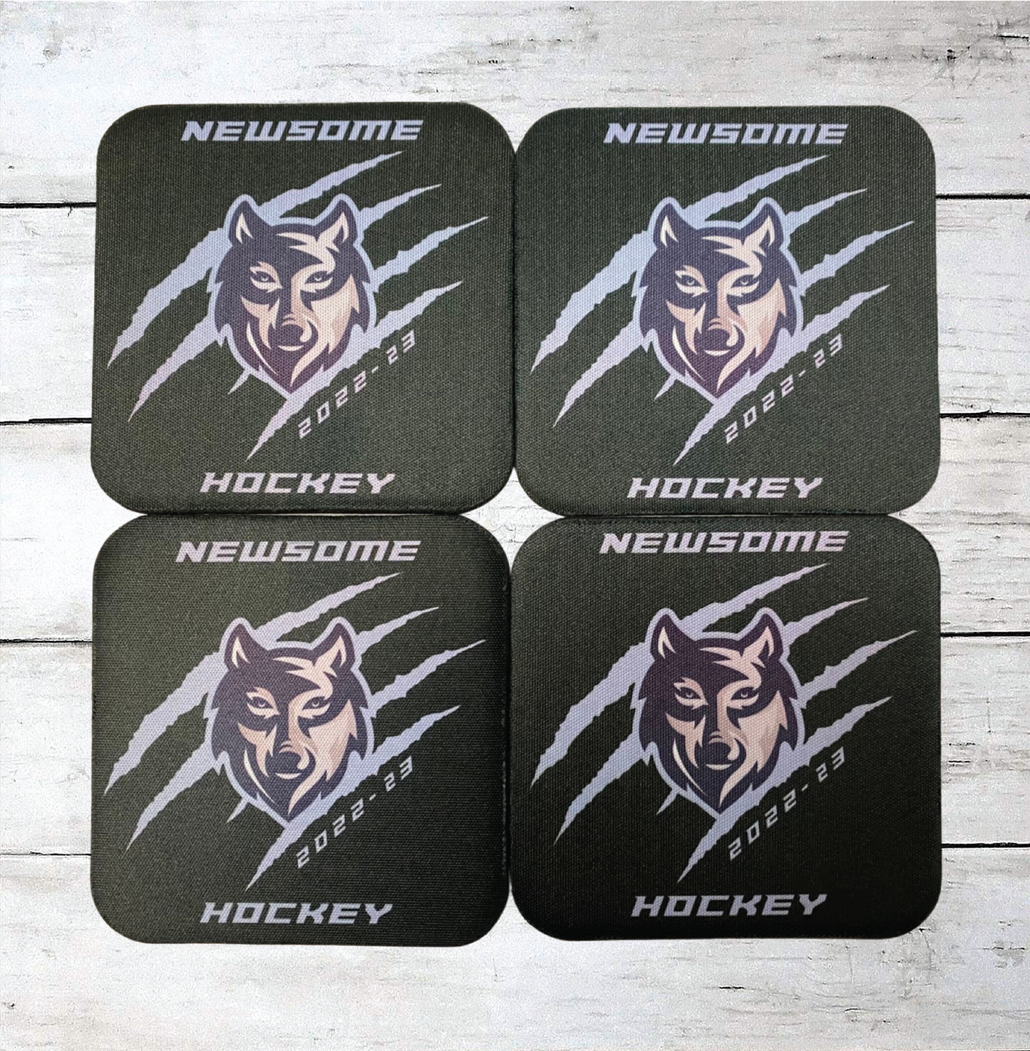 Newsome Hockey Wolf w/ Claws Foam Coasters - Set of 4