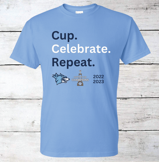 Cup. Celebrate. Repeat. Lightning Cup Champions Newsome Ice Hockey Men's/Unisex T-Shirt