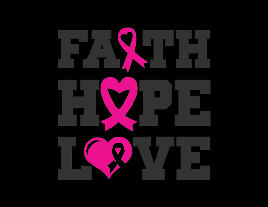 Breast Cancer Support - Faith Hope & Love T-Shirt