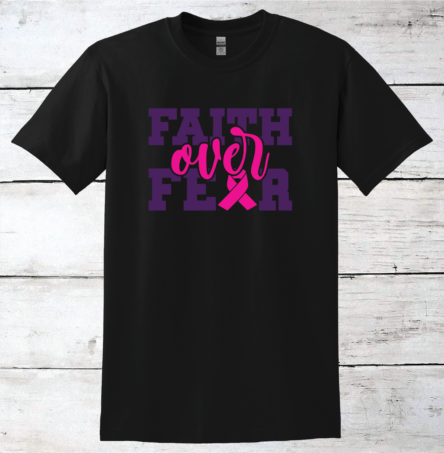 Breast Cancer Support - Faith Over Fear T-Shirt