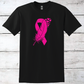 Breast Cancer Support - Feather Pink Ribbon T-Shirt