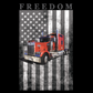 American Freedom Flag Trucker Support T-Shirt