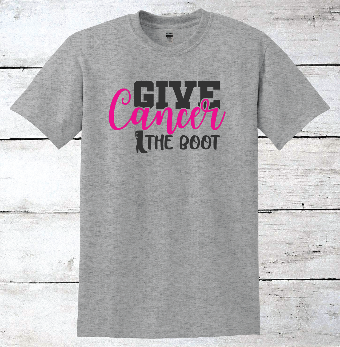 Breast Cancer Support - Give Cancer the Boot T-Shirt