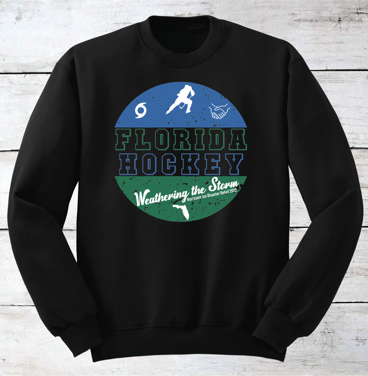 Florida Hockey Hurricane Ian Relief Crewneck Sweatshirts