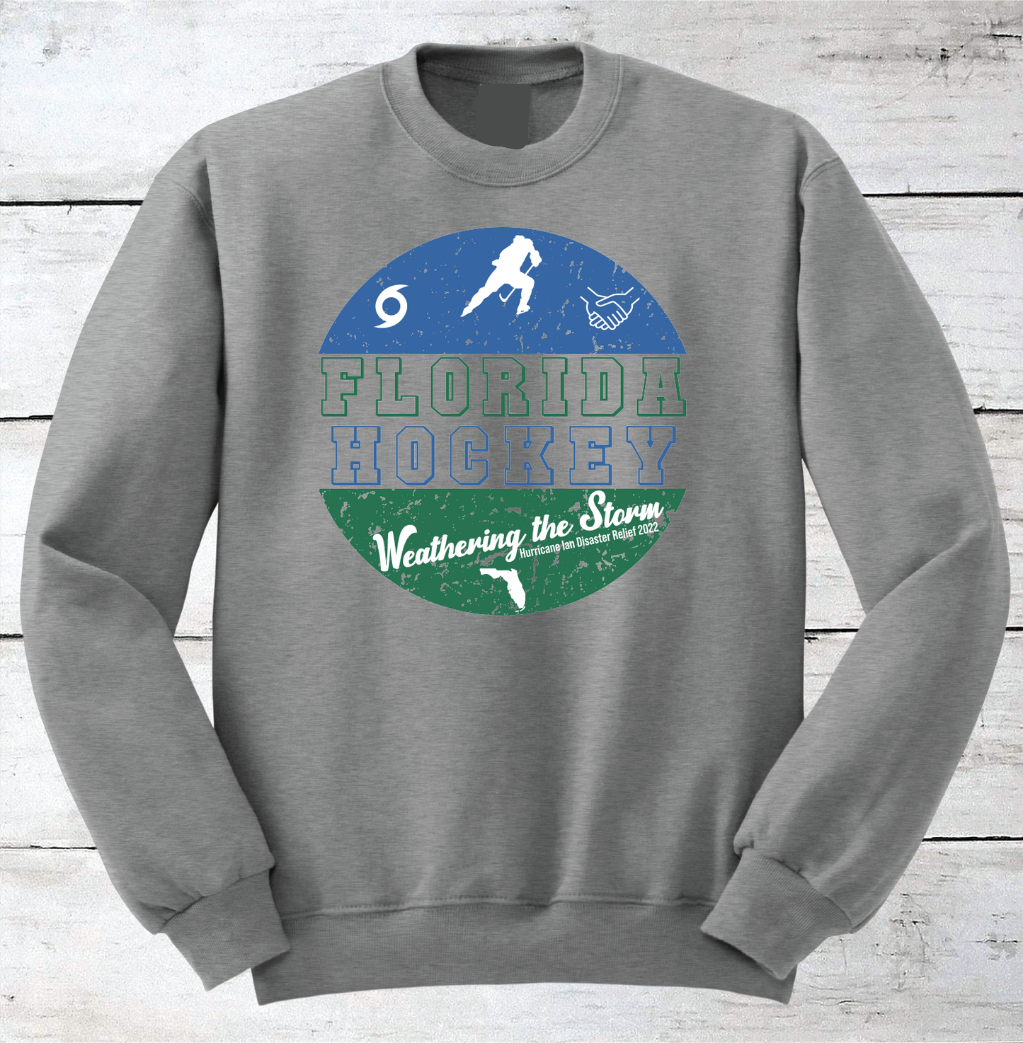 Florida Hockey Hurricane Ian Relief Crewneck Sweatshirts