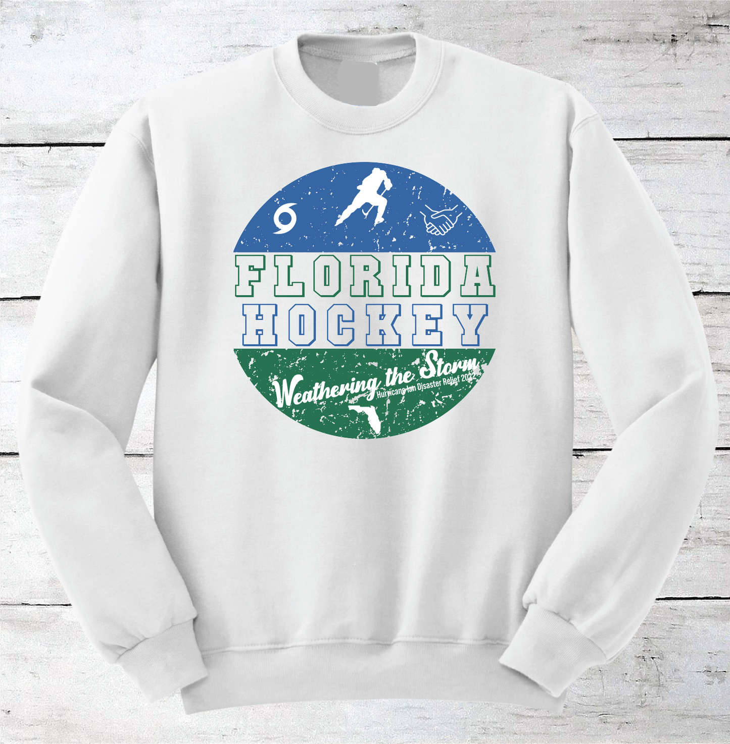 Florida Hockey Hurricane Ian Relief Crewneck Sweatshirts