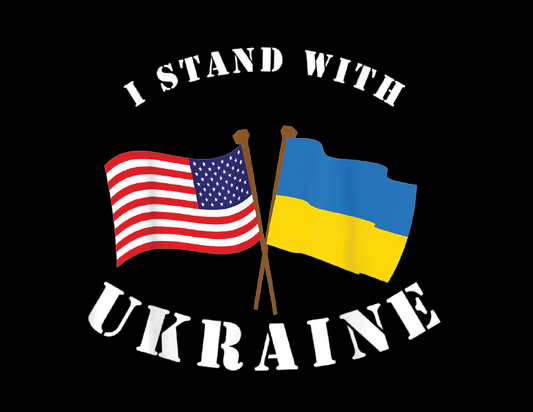 I Stand with Ukraine American & Ukraine Flag T-Shirt