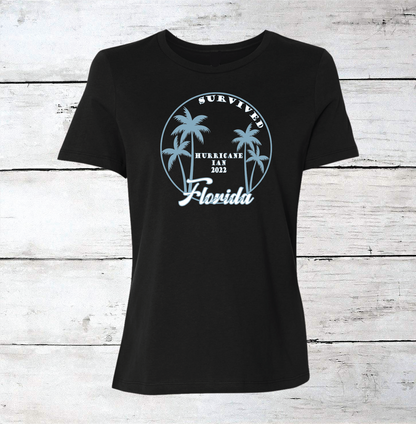 Survived Hurricane Ian Florida w/ Palm Trees Women's T-Shirts