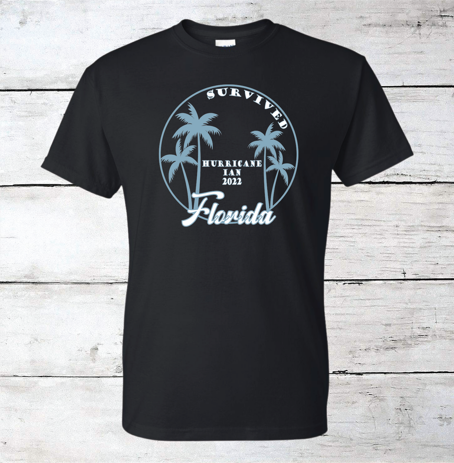 Survived Hurricane Ian Florida w/ Palm Trees Unisex T-Shirts