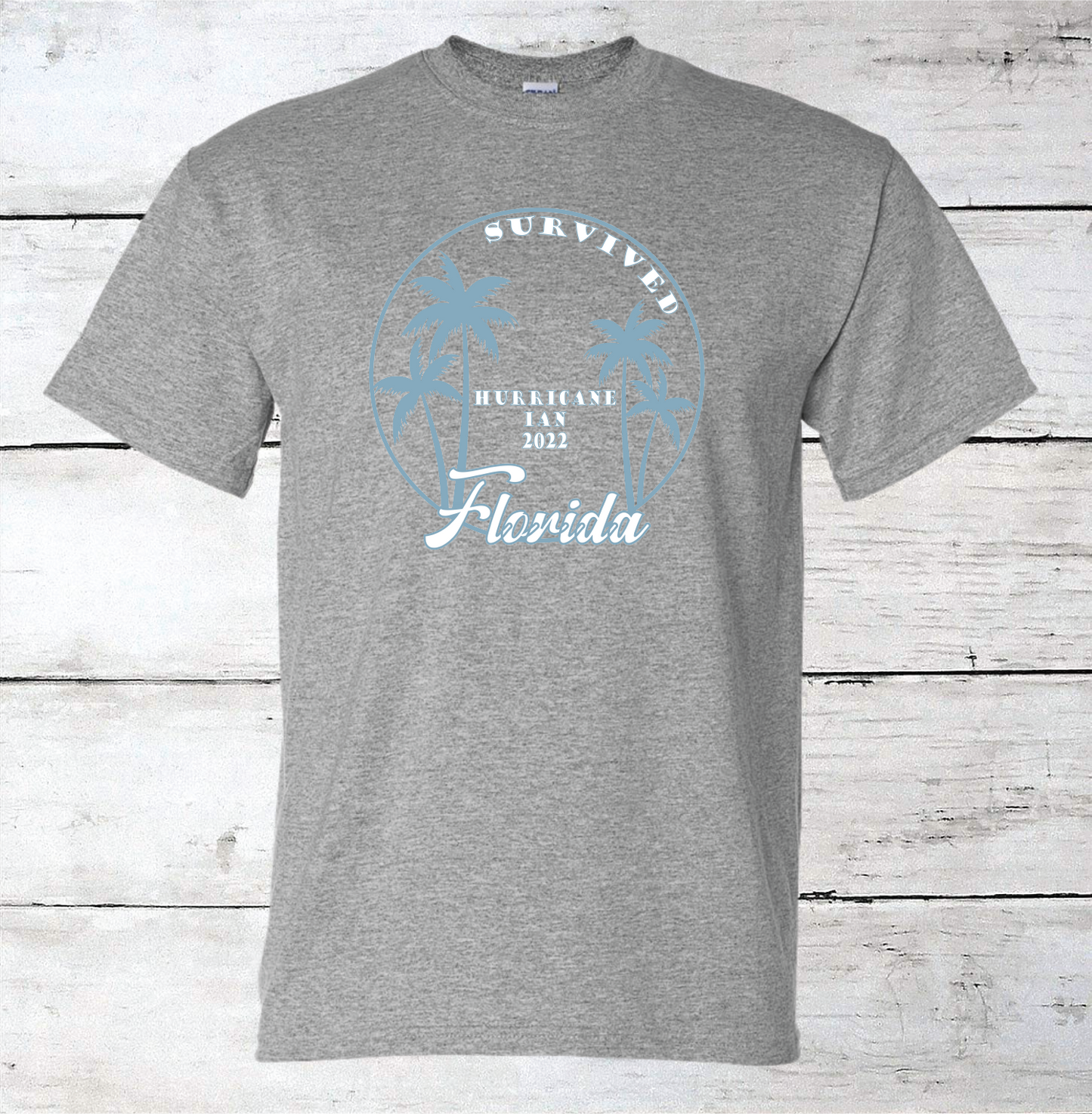 Survived Hurricane Ian Florida w/ Palm Trees Unisex T-Shirts