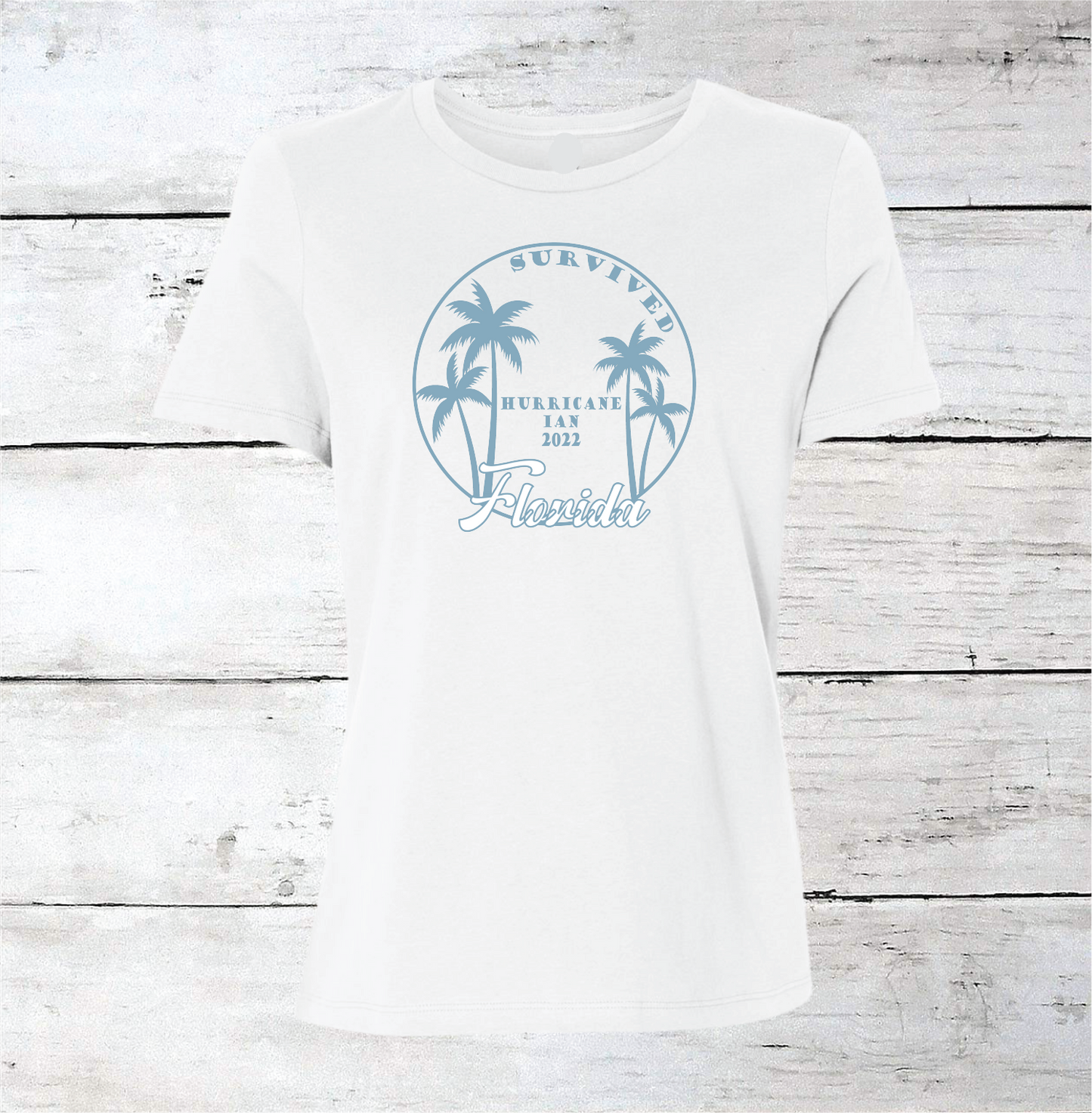 Survived Hurricane Ian Florida w/ Palm Trees Women's T-Shirts