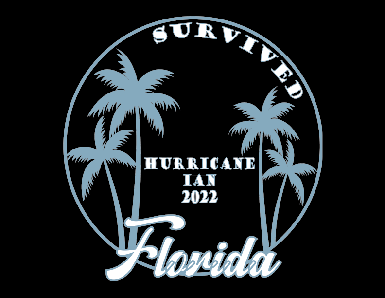 Survived Hurricane Ian Florida w/ Palm Trees Unisex T-Shirts