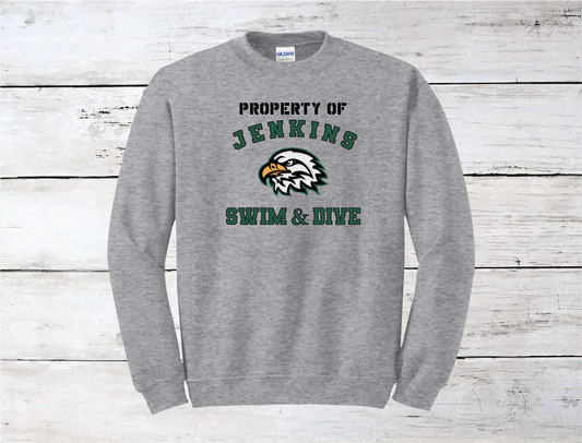 Property of Jenkins Swim & Dive Crew Neck Sweatshirt