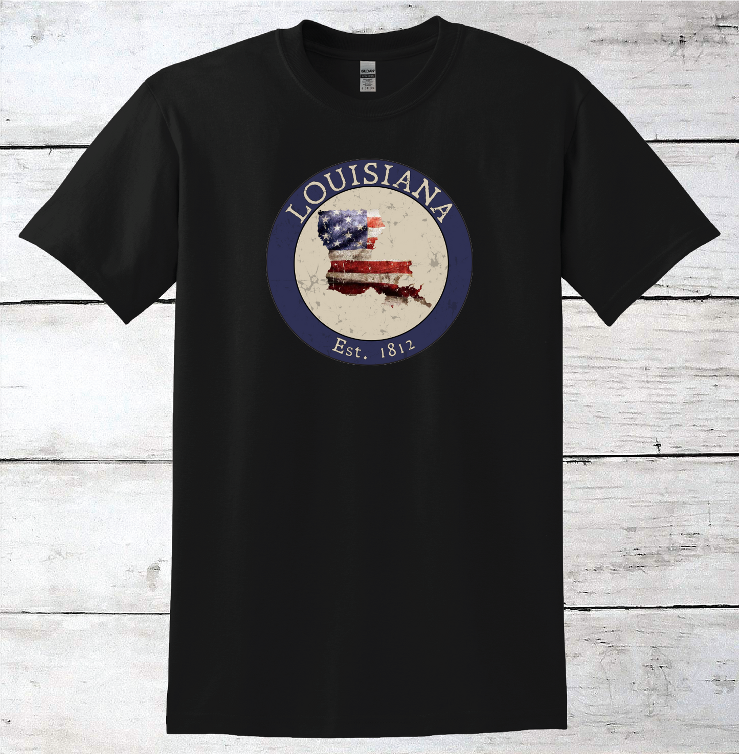 Louisiana LA American Flag T-Shirt