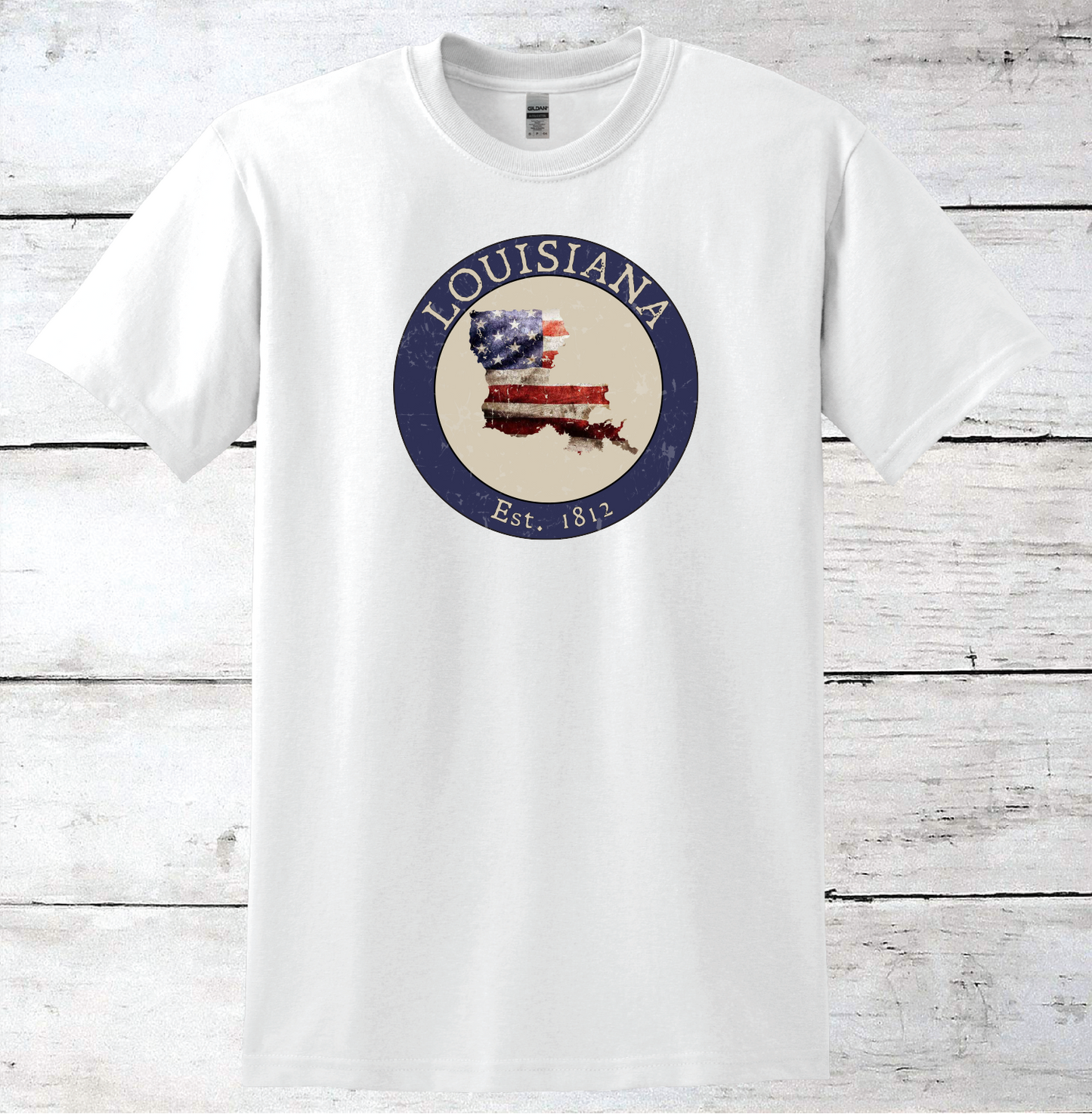 Louisiana LA American Flag T-Shirt