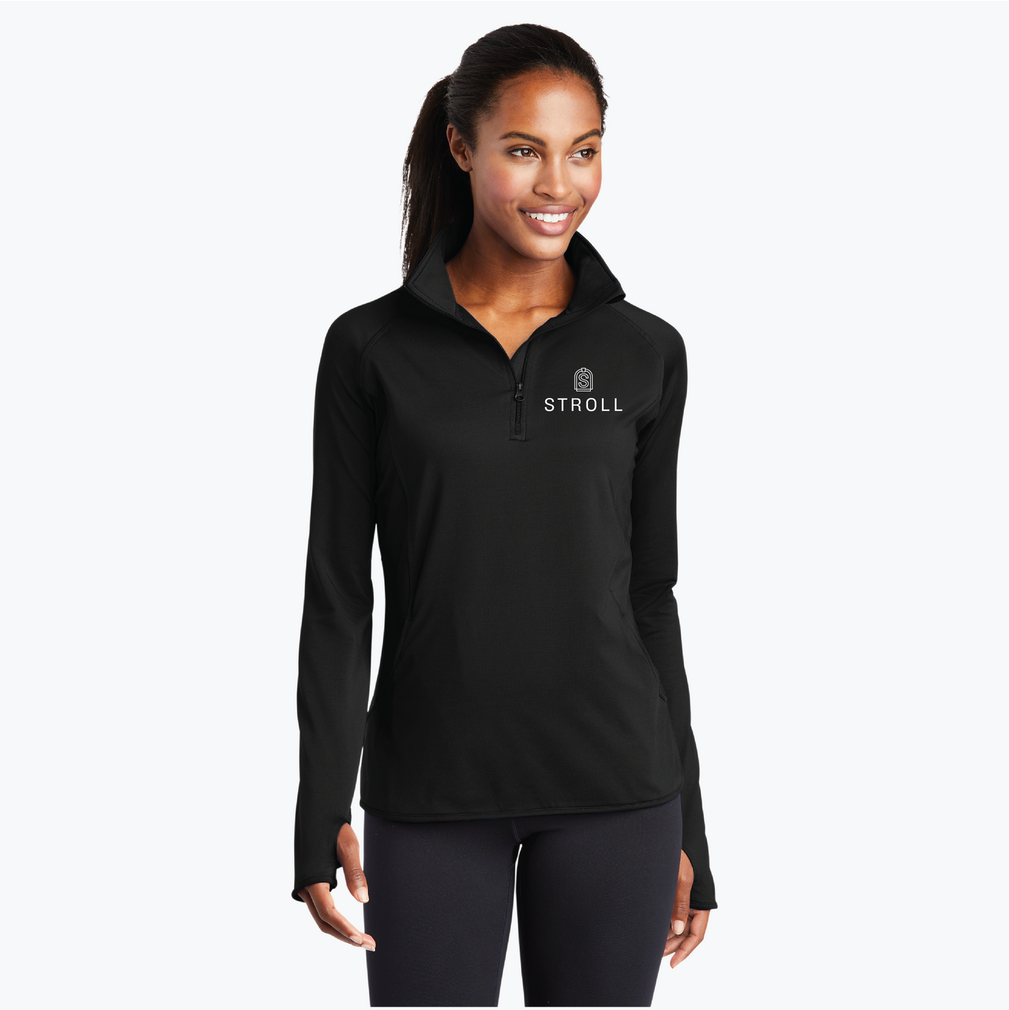 Women's 1/2 Zip Pullover with Stroll Logo