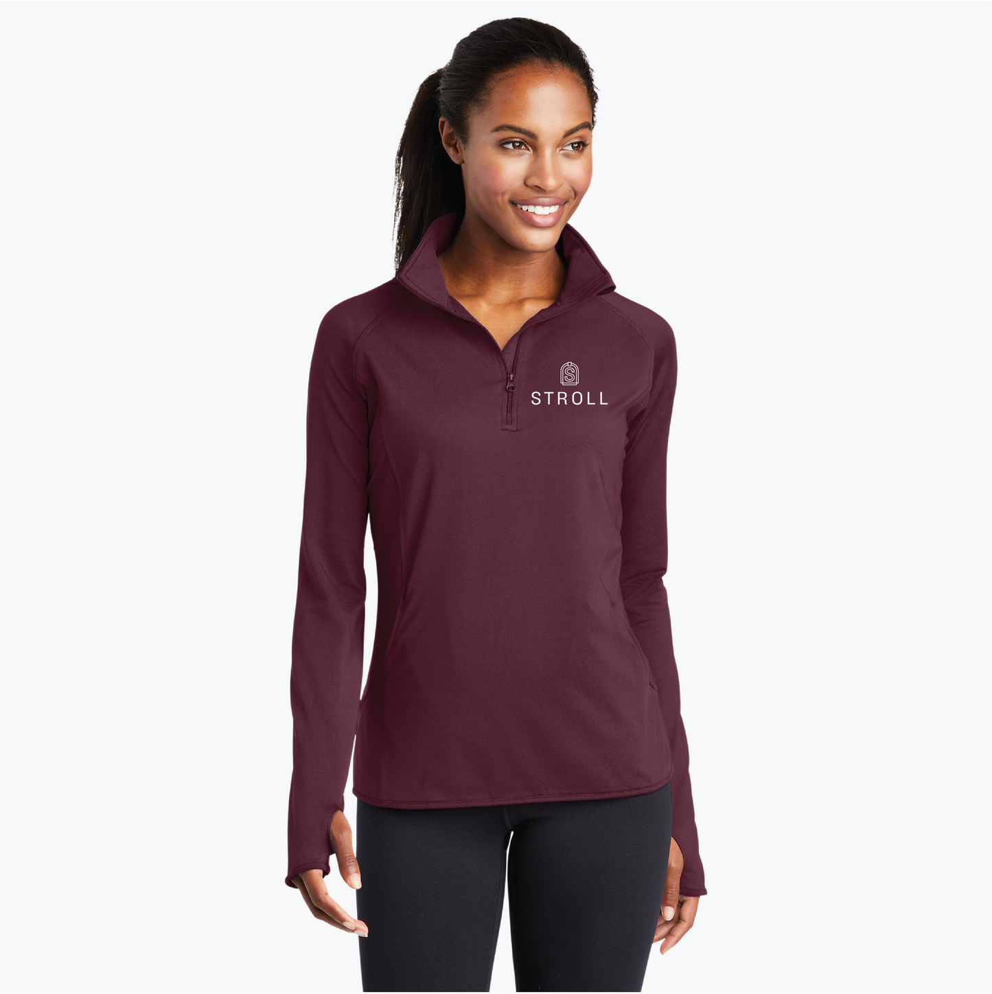 Women's 1/2 Zip Pullover with Stroll Logo