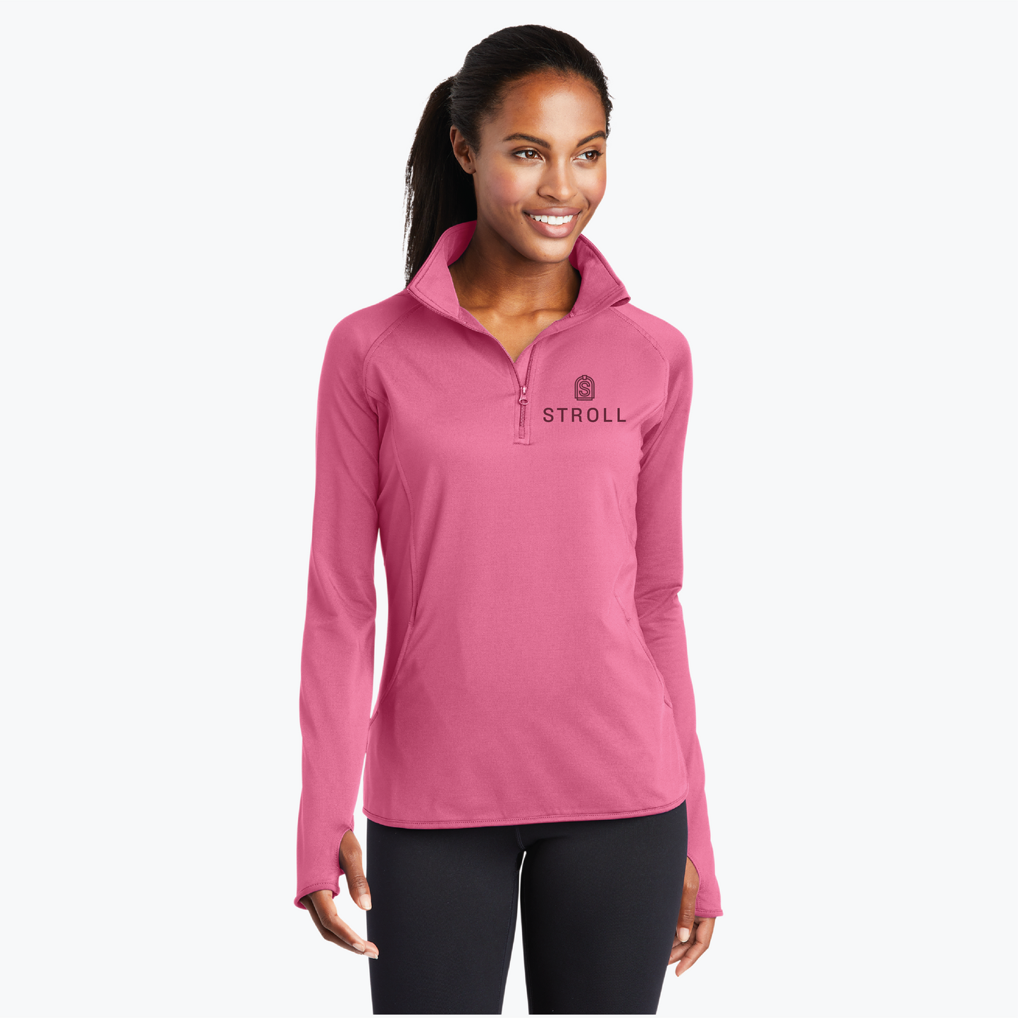 Women's 1/2 Zip Pullover with Stroll Logo