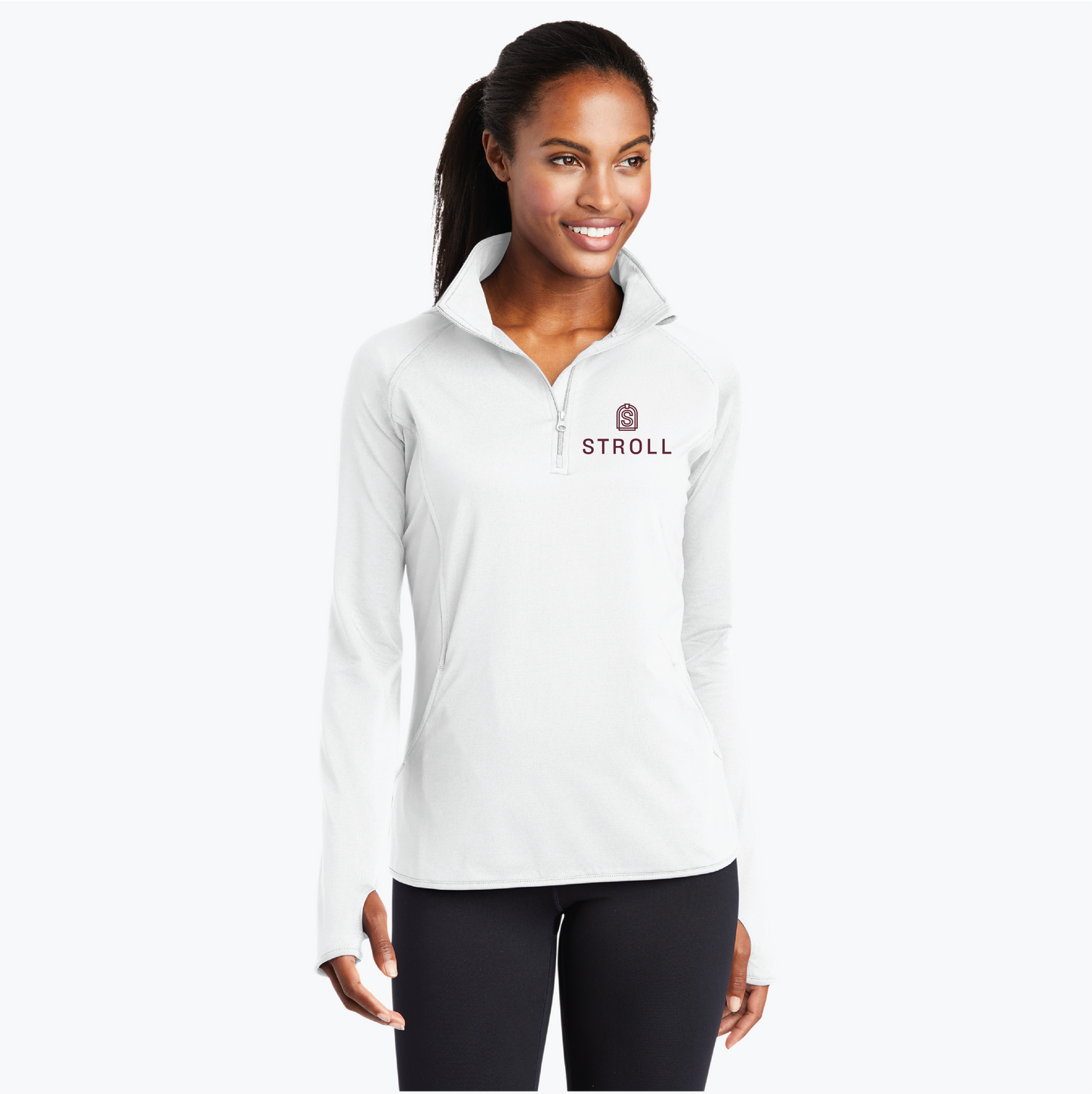 Women's 1/2 Zip Pullover with Stroll Logo