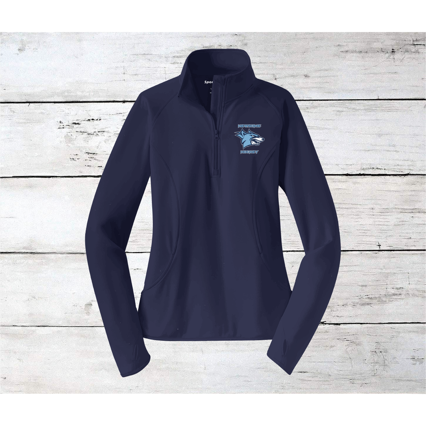 Newsome Hockey Logo Ladies 1/2 Zip Pullovers